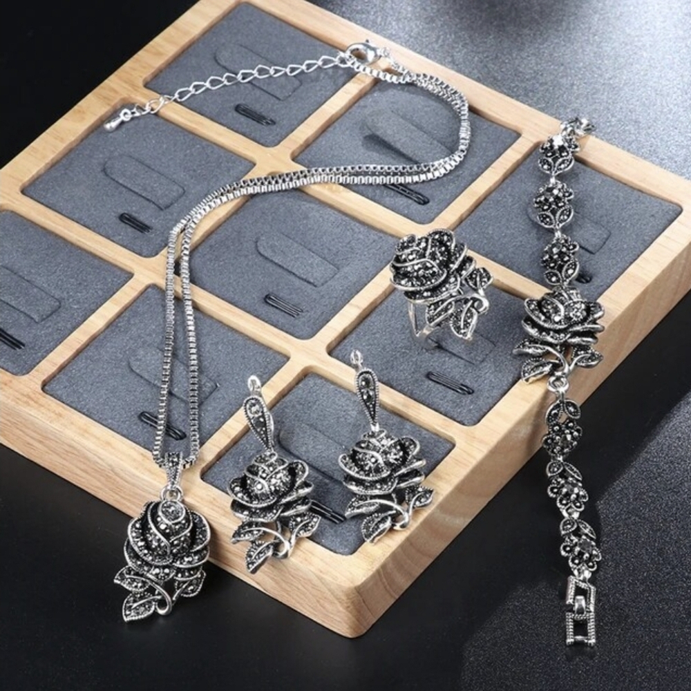 Turkish Vintage Style Jewelry Set forWomen,NEW,4Pcs,Size78,9,WeddingHandmadeGift - Picture 4 of 11